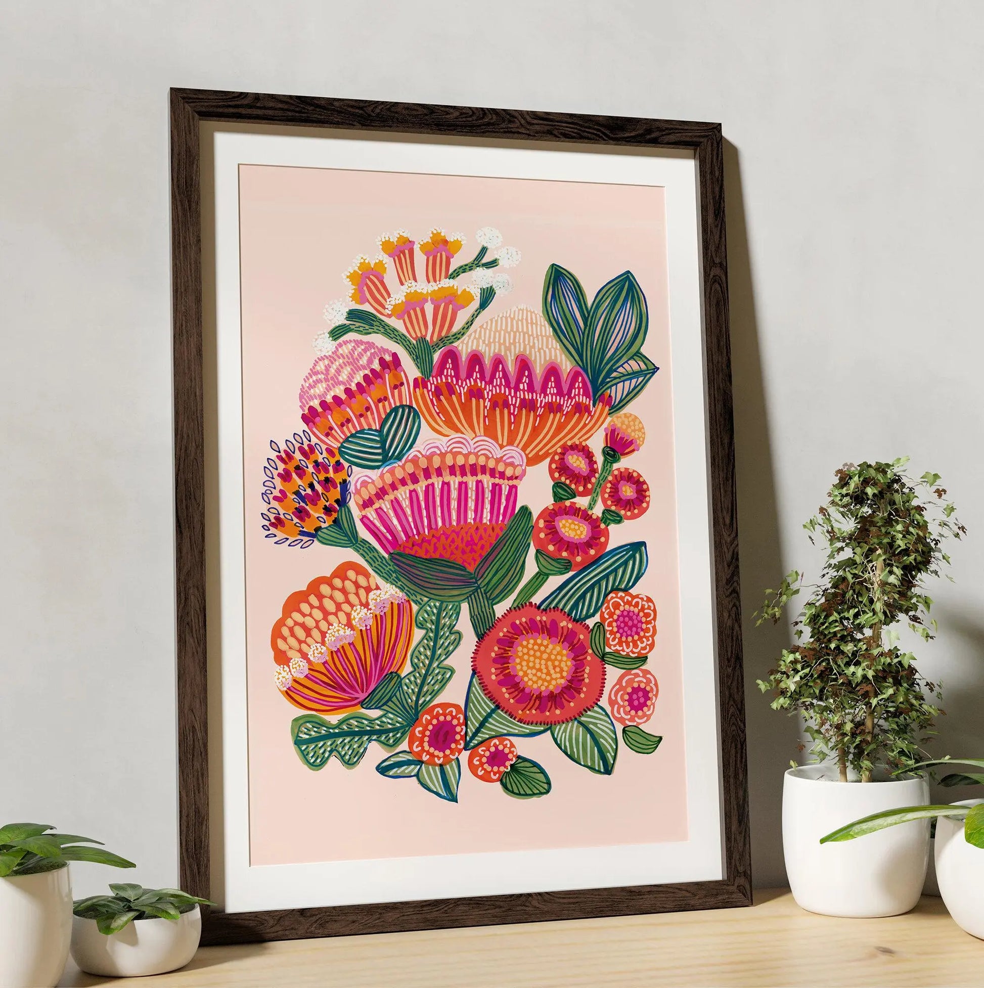 Protea Flowers Wall Art Gift Set Kirsten Katz