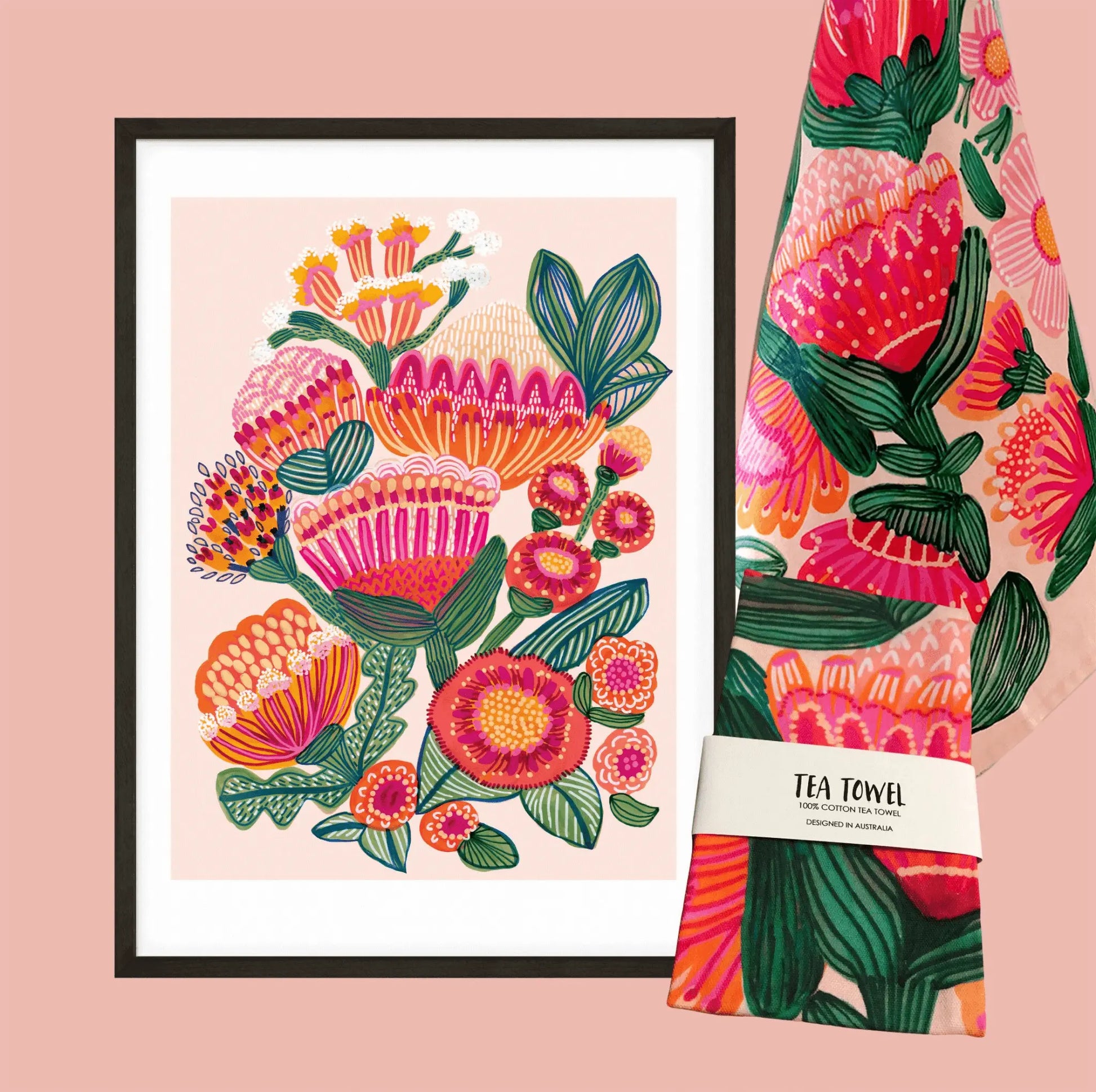 Protea Flowers Wall Art Gift Set Kirsten Katz