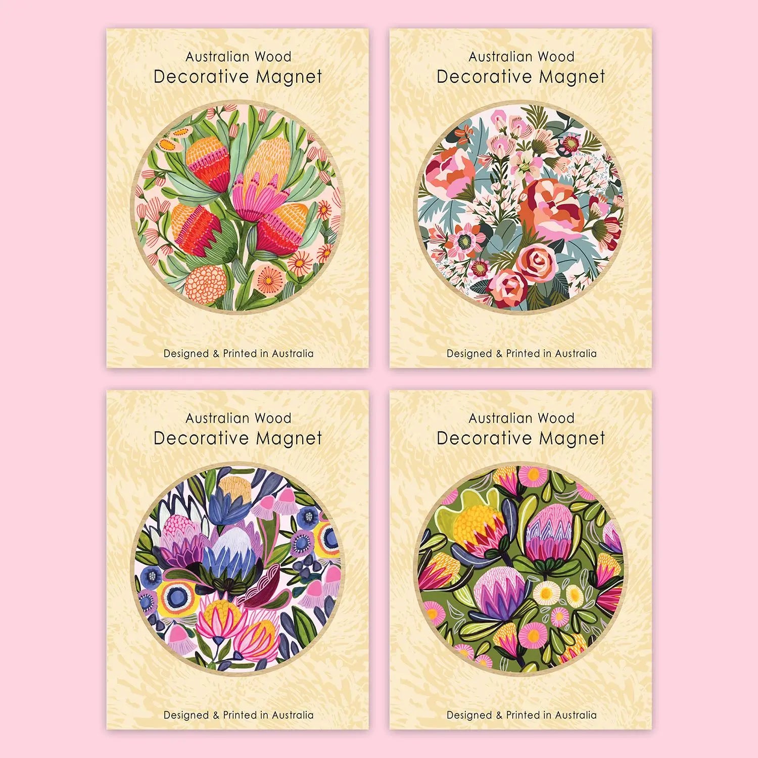 Proteas & Gum Blossoms Magnet Set Kirsten Katz