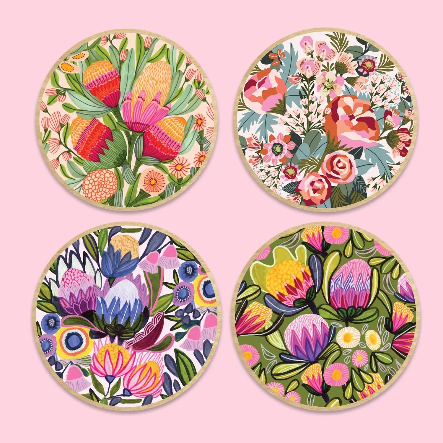 Proteas & Gum Blossoms Magnet Set Kirsten Katz